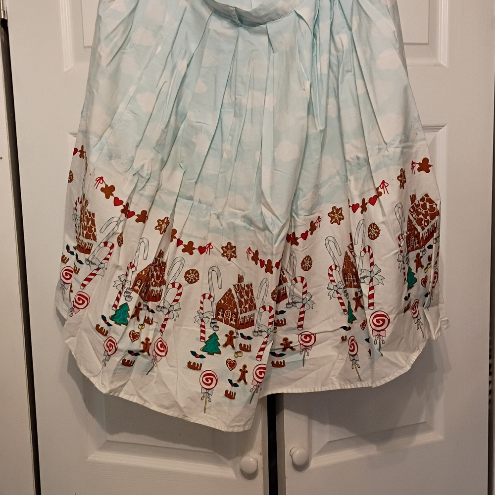 Hell Bunny Blue and White Holiday Skirt